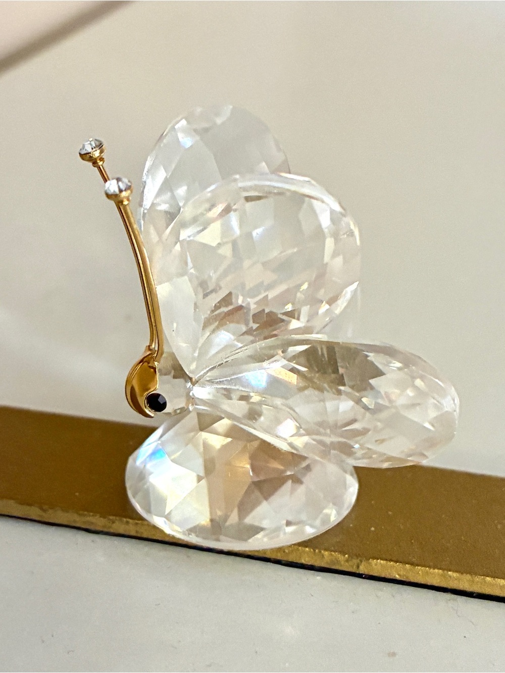 Swarovski Crystal Butterfly Figurine with Gold Mask